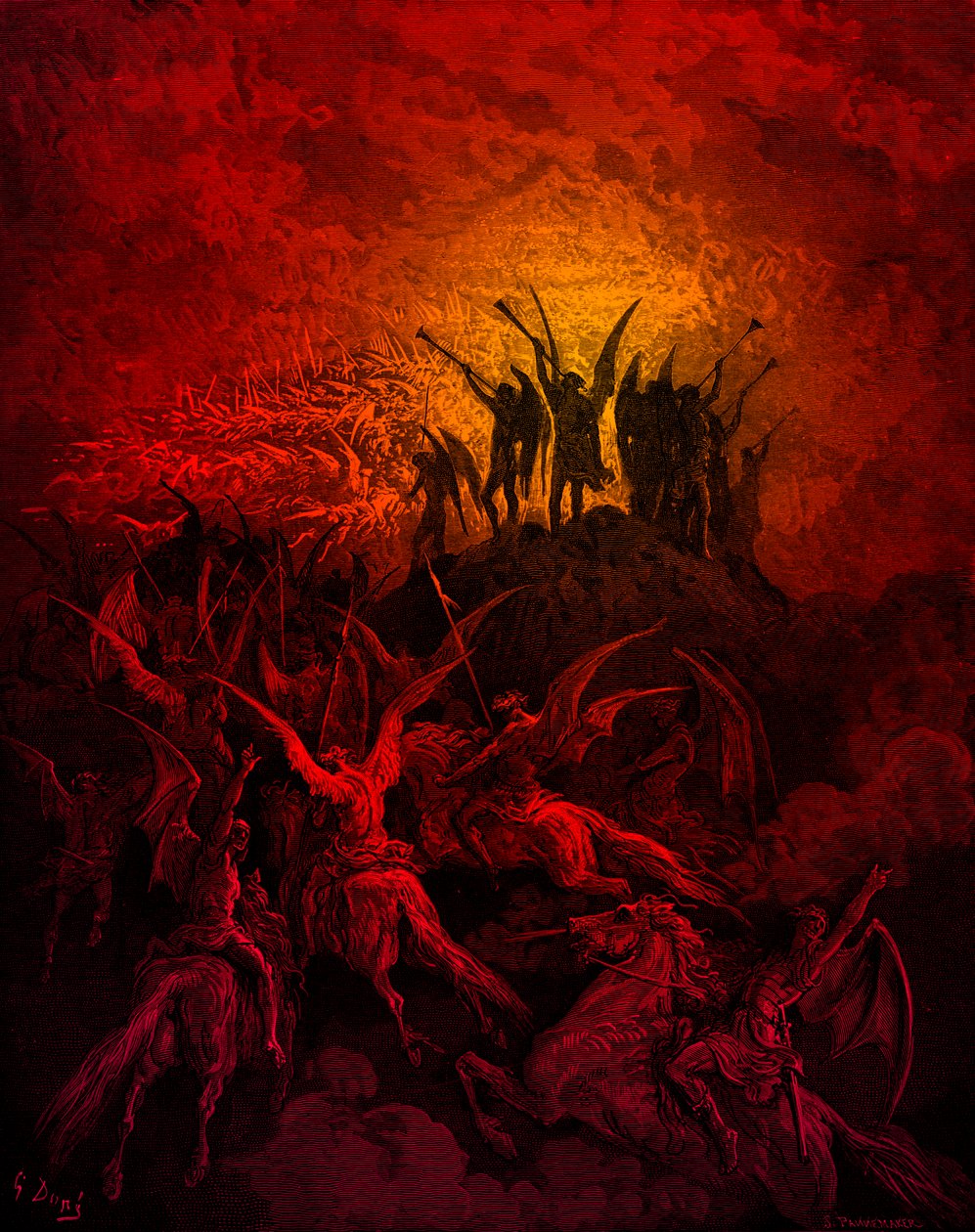 El Paraíso Perdido: Los Ángeles Rebeldes, por Doré de Gustave Dore