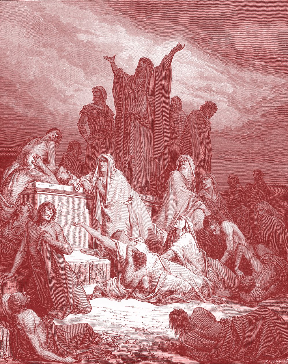 Plaga de Jerusalén, grabado por Doré - Biblia de Gustave Dore