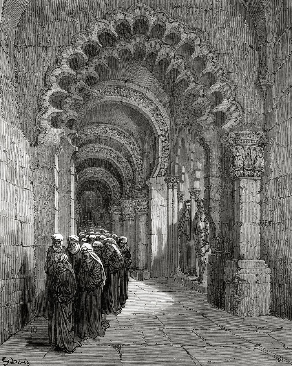 Procesión de doncellas de luto, de 