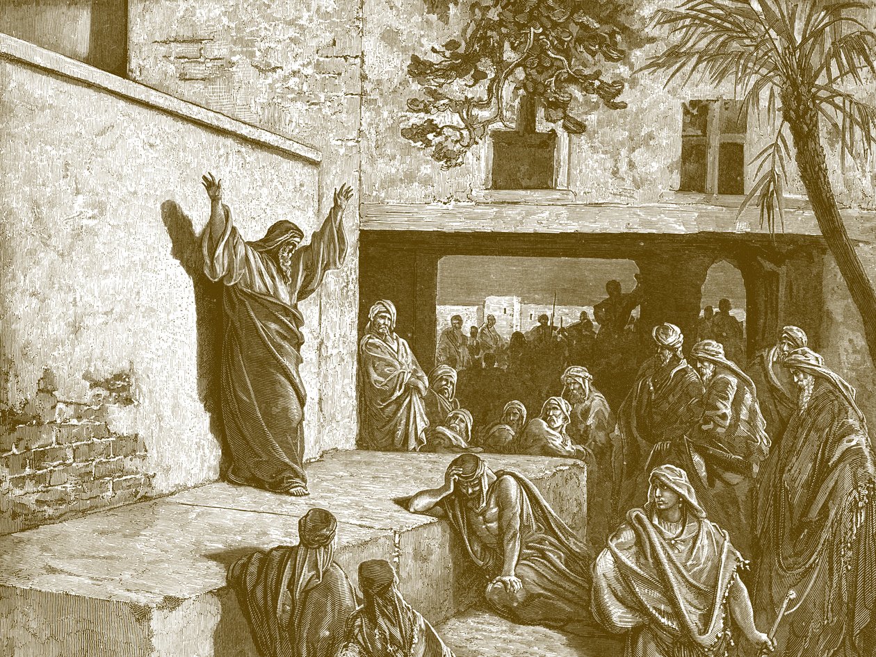 Profeta Miqueas, grabado por Gustave Doré - Biblia de Gustave Dore