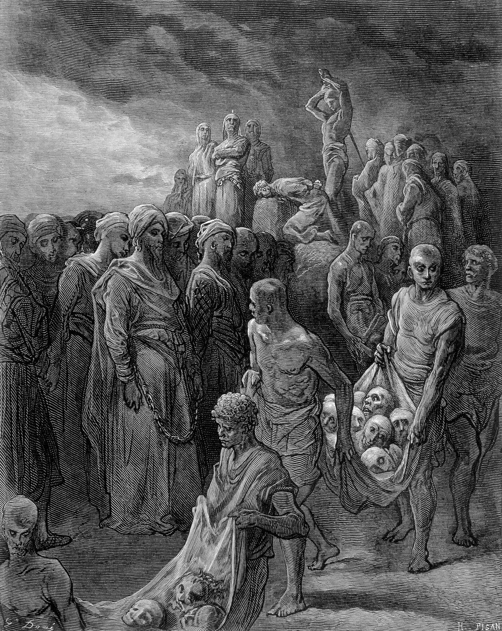 Ricardo, usando represalias, hizo ejecutar a los cautivos - grabado por Gustave Doré de Gustave Dore