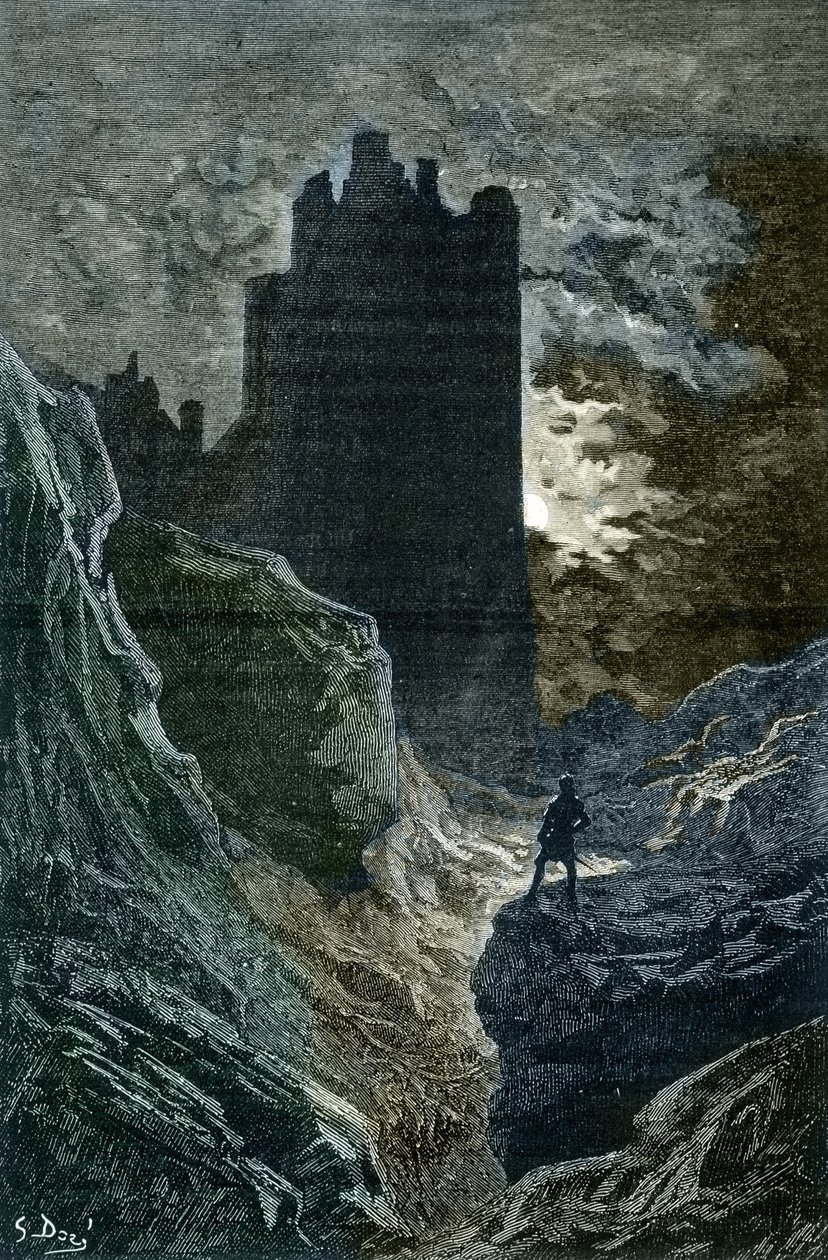 Romanticismo: "El castillo del miedo" IIlustración de Gustave Dore (1832-1883) (El castillo del miedo, romanticismo, ilustración de Gustave Dore) Colección particular de Gustave Dore