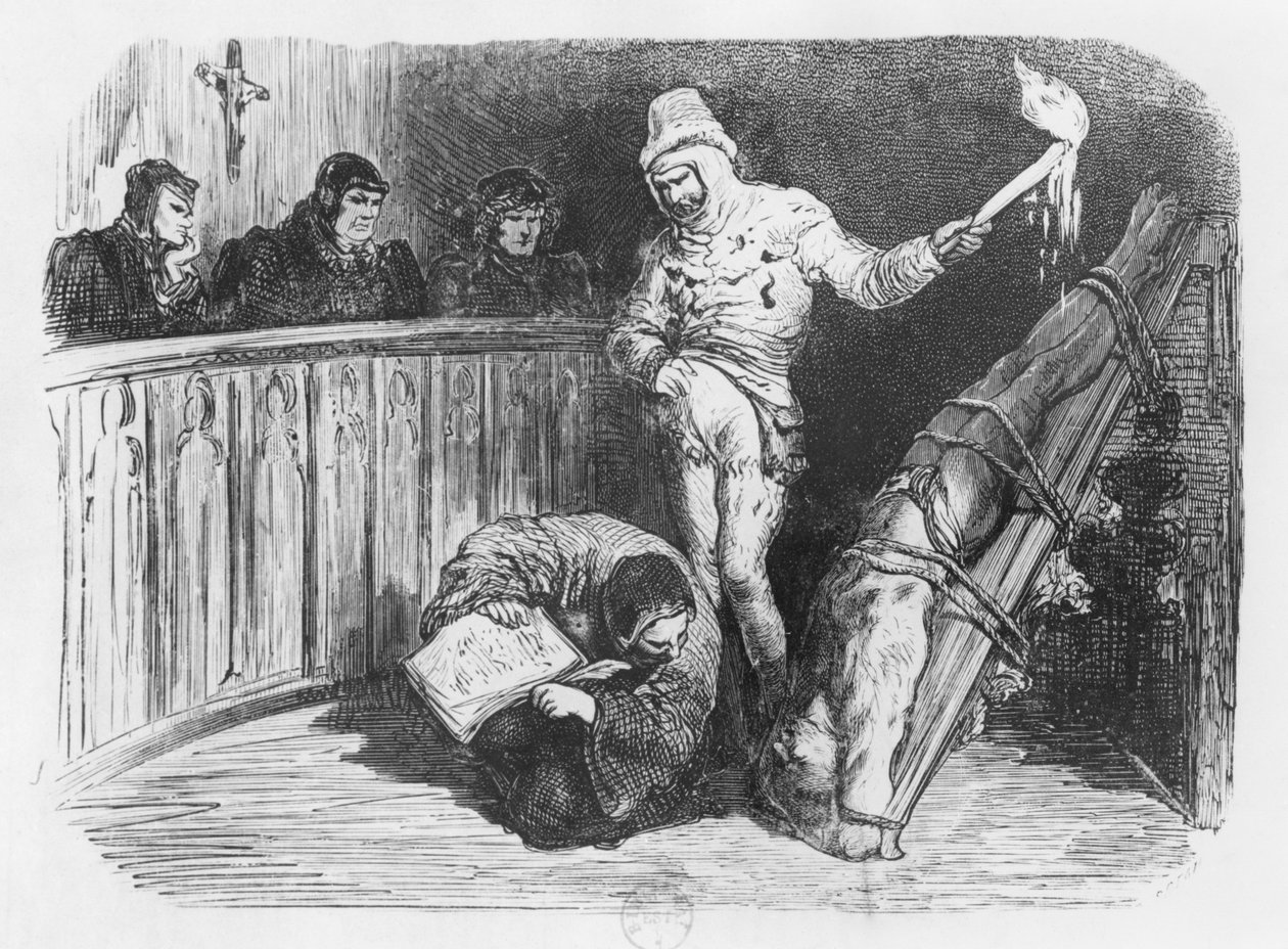Escena de la Inquisición, ilustración de los 