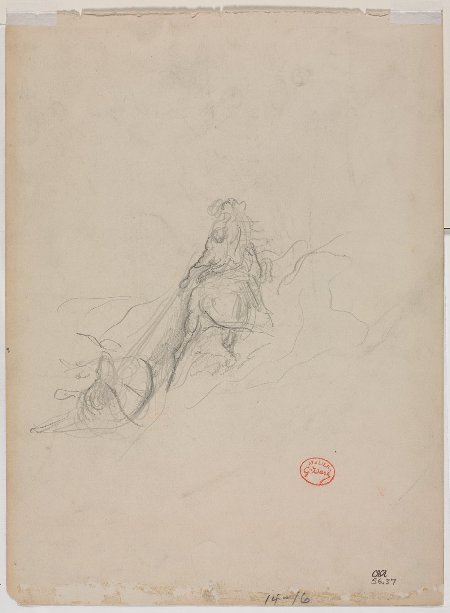 Boceto de escena de caza, c. 1868 de Gustave Dore