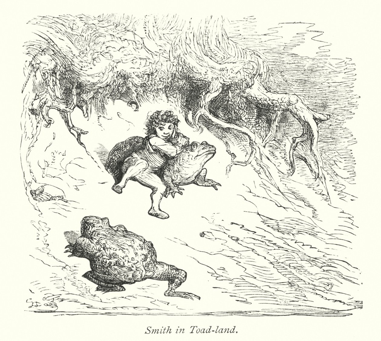 Smith en la tierra de los sapos (grabado) de Gustave Dore