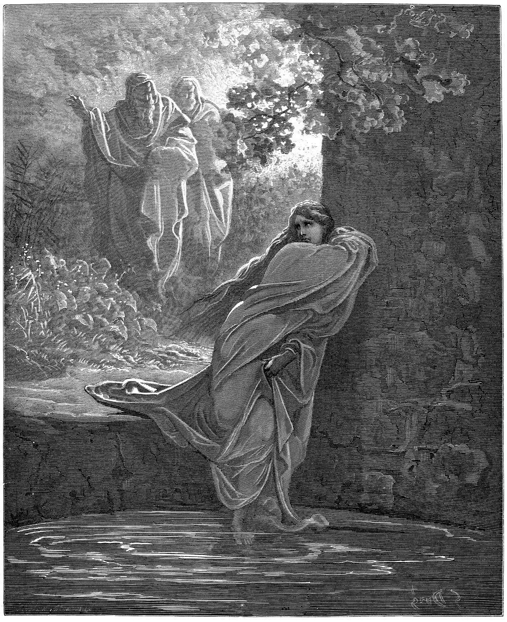 Suzanne en el baño: ilustración de Gustave Dore (1832-1883) para La Biblia de Gustave Dore