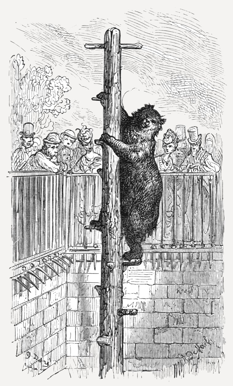 El foso de los osos - Jardines Zoológicos, 1872 de Gustave Dore