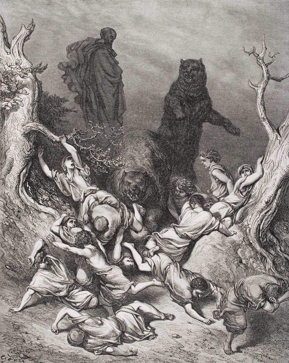 Los Niños Destruidos por Osos, ilustración de 