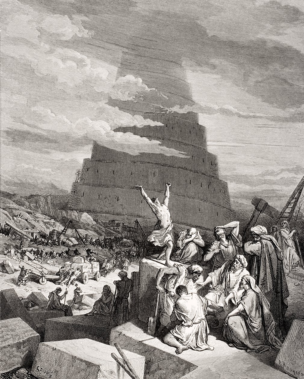 La confusión de las lenguas, Génesis 11:7-9, ilustración de 