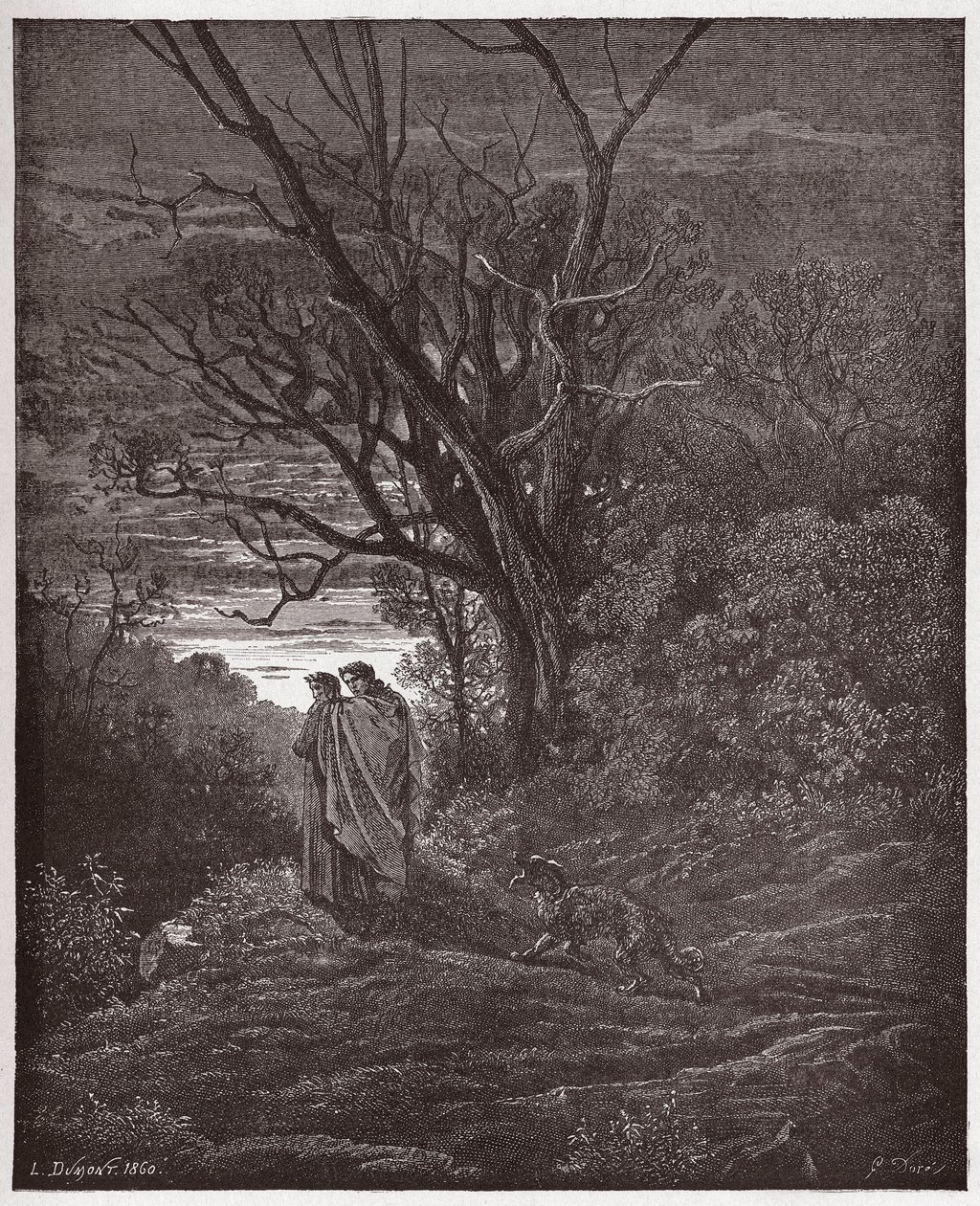 La Divina Comedia, Infierno, Canto 1: Aparece la loba - Ilustración de Gustave Doré de Gustave Dore