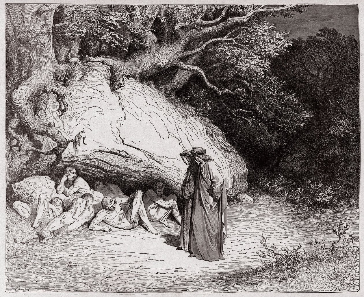 La Divina Comedia, Infierno, Canto 4: Las almas inocentes en el Limbo - Ilustración de Gustave Doré de Gustave Dore