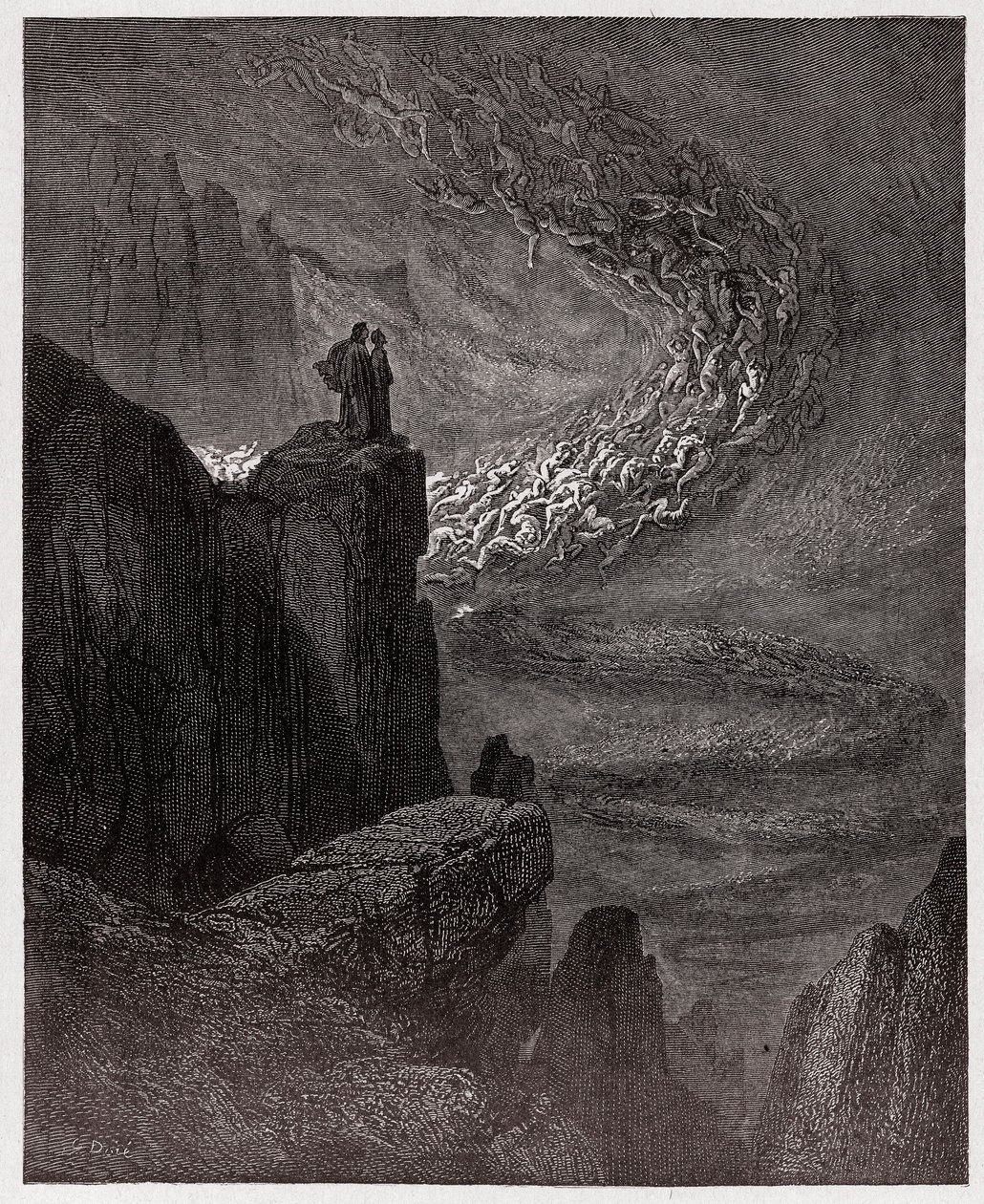 La Divina Comedia, Infierno, Canto 5: Minos juzga las transgresiones y despacha las almas - Ilustración de Gustave Doré de Gustave Dore