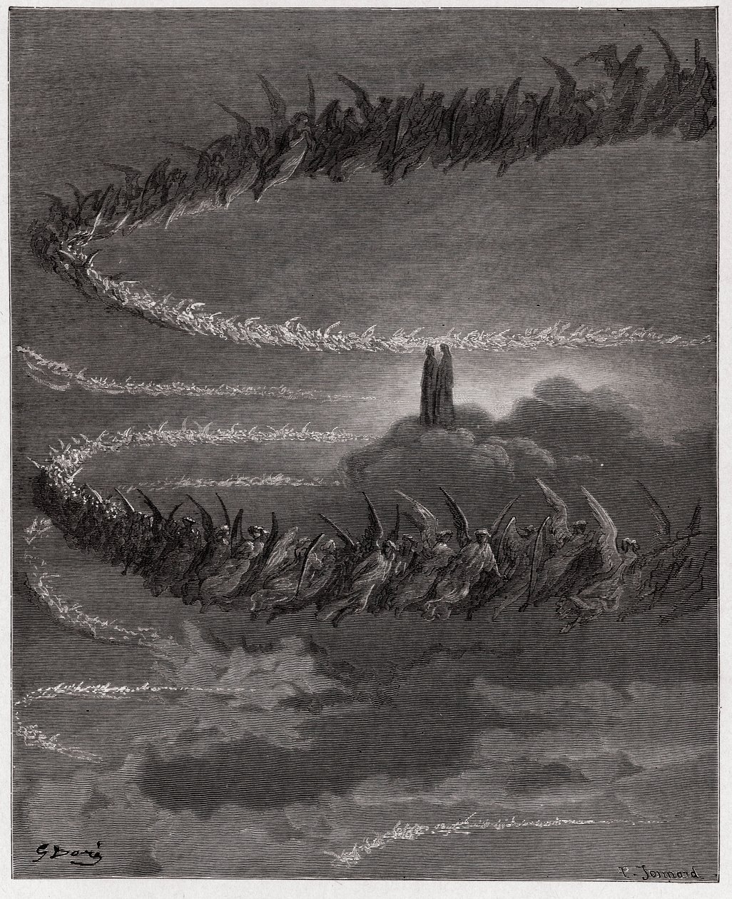 La Divina Comedia, Paraíso, Canto 18: En la esfera de Júpiter, las almas benditas forman letras - por Dante Alighieri (1265-1321) - Ilustración de Gustave Doré (1832-1883) de Gustave Dore