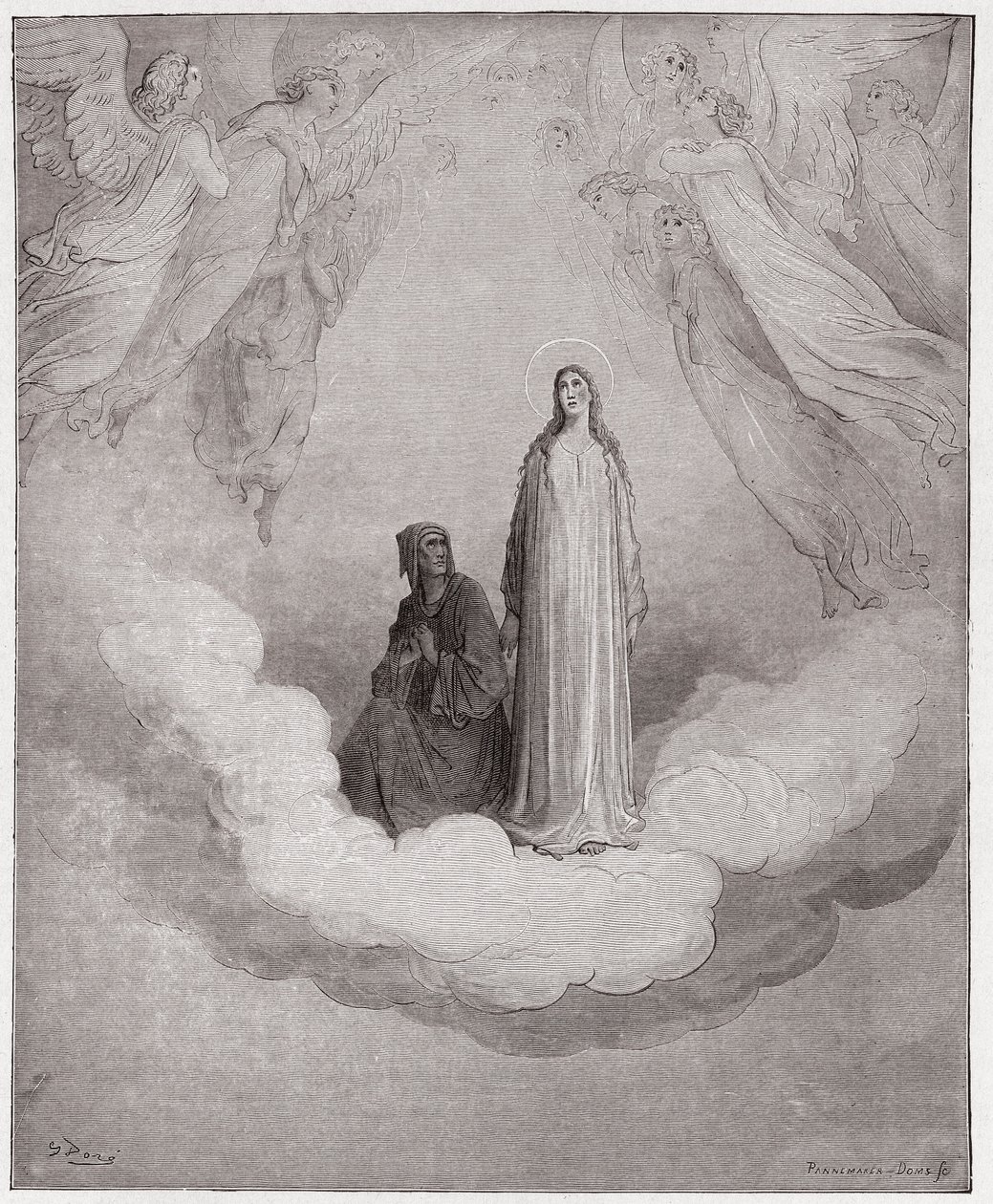 La Divina Comedia, Paraíso, Canto 21: La bienaventurada Beatriz en el séptimo círculo - por Dante Alighieri (1265-1321) - Ilustración de Gustave Doré (1832-1883). de Gustave Dore