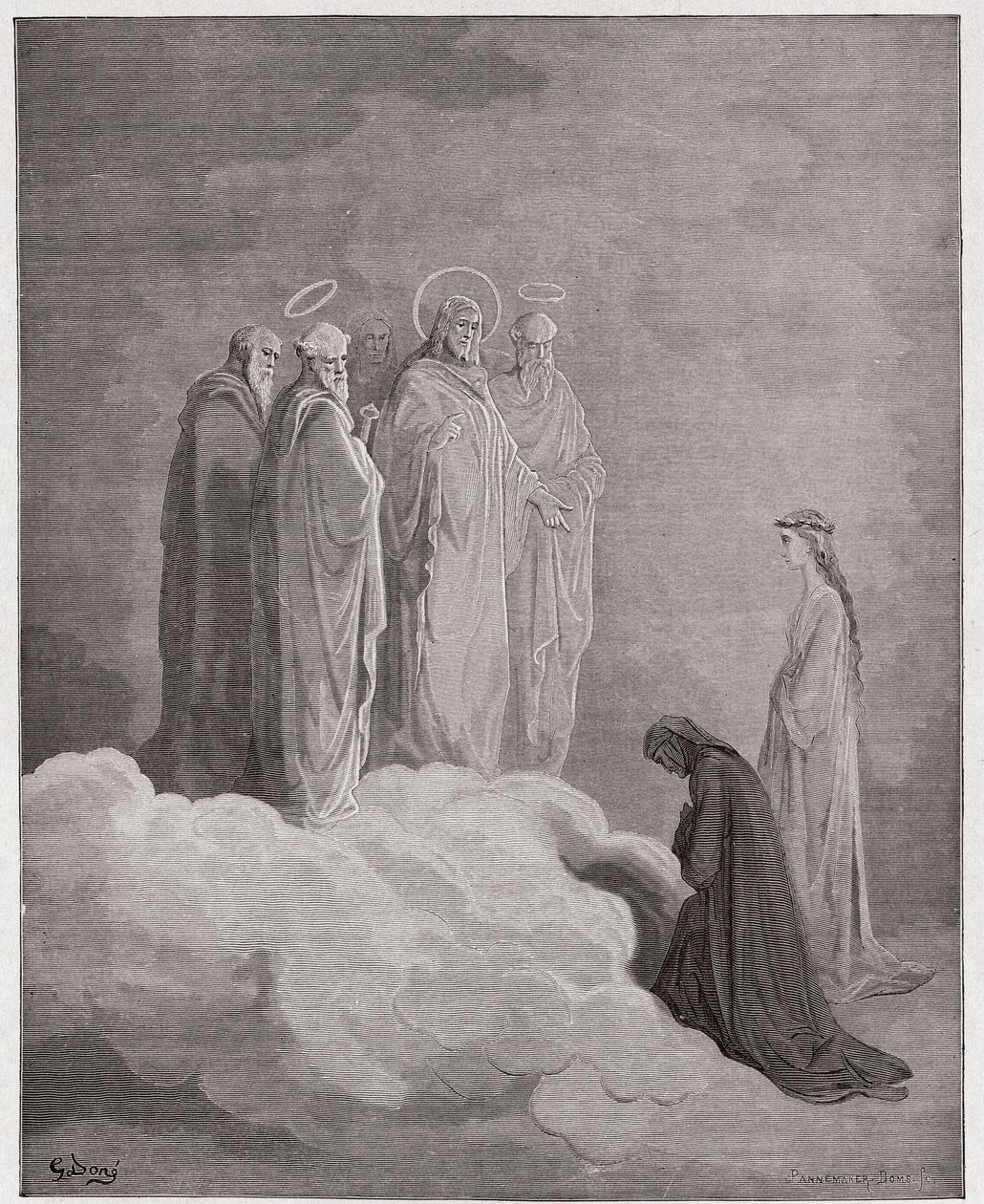 La Divina Comedia, Paraíso, Canto 26: San Juan examina a Dante sobre el amor - por Dante Alighieri (1265-1321) - Ilustración de Gustave Doré (1832-1883) de Gustave Dore