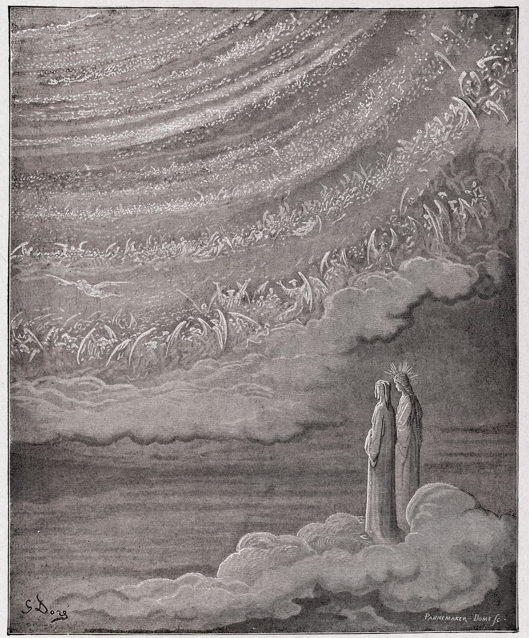 La Divina Comedia, Paraíso, Canto 28: La hueste centelleante del cielo - por Dante Alighieri (1265-1321) - Ilustración de Gustave Doré (1832-1883) de Gustave Dore