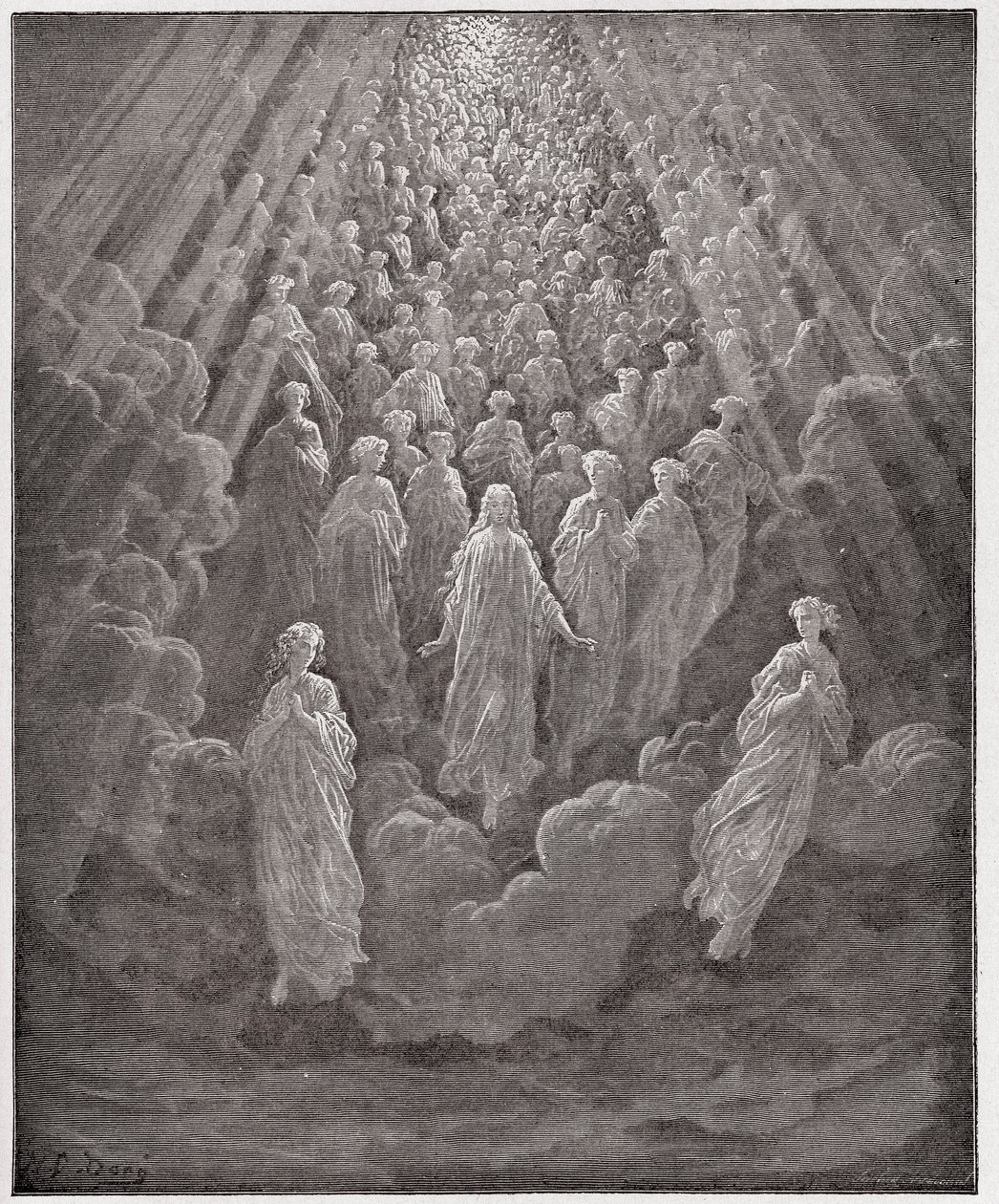 La Divina Comedia, Paraíso, Canto 5: La hueste de innumerables almas resplandecientes en el segundo reino - por Dante Alighieri (1265-1321) - Ilustración de Gustave Doré (1832-1883) de Gustave Dore