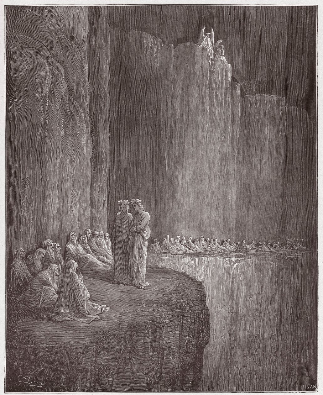 La Divina Comedia, Purgatorio, Canto 13: Sapia limpia su vida culpable - por Dante Alighieri (1265-1321) - Ilustración de Gustave Doré (1832-1883) de Gustave Dore