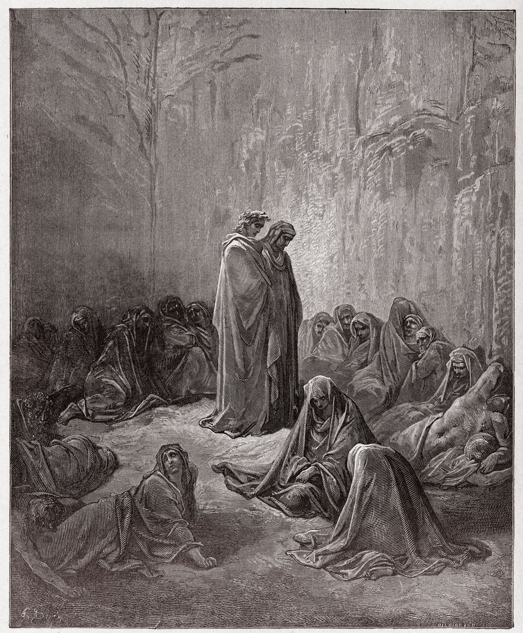 La Divina Comedia (La Divina Commedia, La Divine Comedie), Purgatorio, Canto 13: Las almas de los envidiosos - por Dante Alighieri (1265-1321) - Ilustración de Gustave Doré (1832-1883) de Gustave Dore