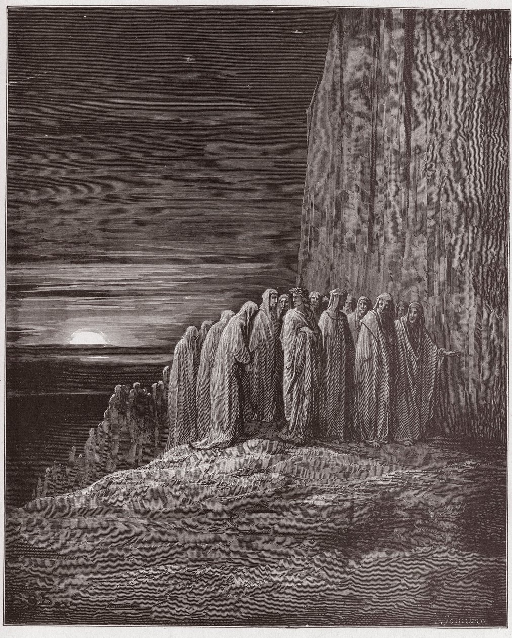 La Divina Comedia, Purgatorio, Canto 18: La multitud de los perezosos - por Dante Alighieri (1265-1321) - Ilustración de Gustave Doré (1832-1883) de Gustave Dore