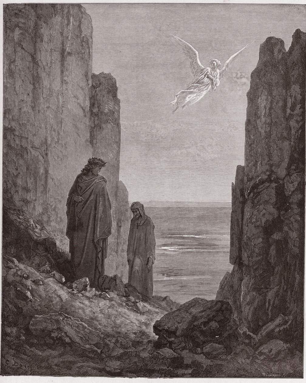 La Divina Comedia, Purgatorio, Canto 19: Los poetas ascienden al quinto círculo - por Dante Alighieri (1265-1321) - Ilustración de Gustave Doré (1832-1883). de Gustave Dore