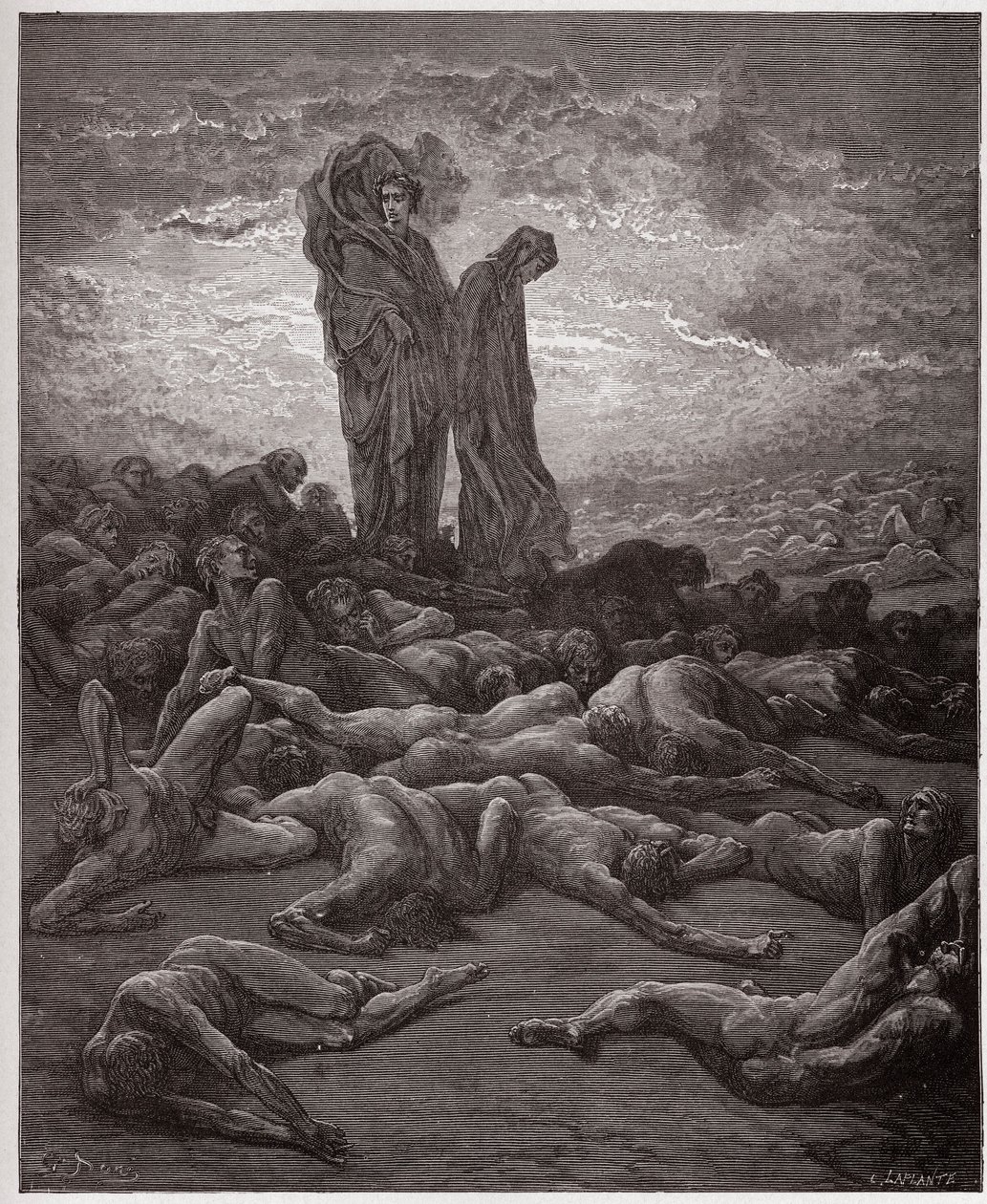 La Divina Comedia, Purgatorio, Canto 20: Las almas de los avaros - por Dante Alighieri (1265-1321) - Ilustración de Gustave Doré (1832-1883). de Gustave Dore
