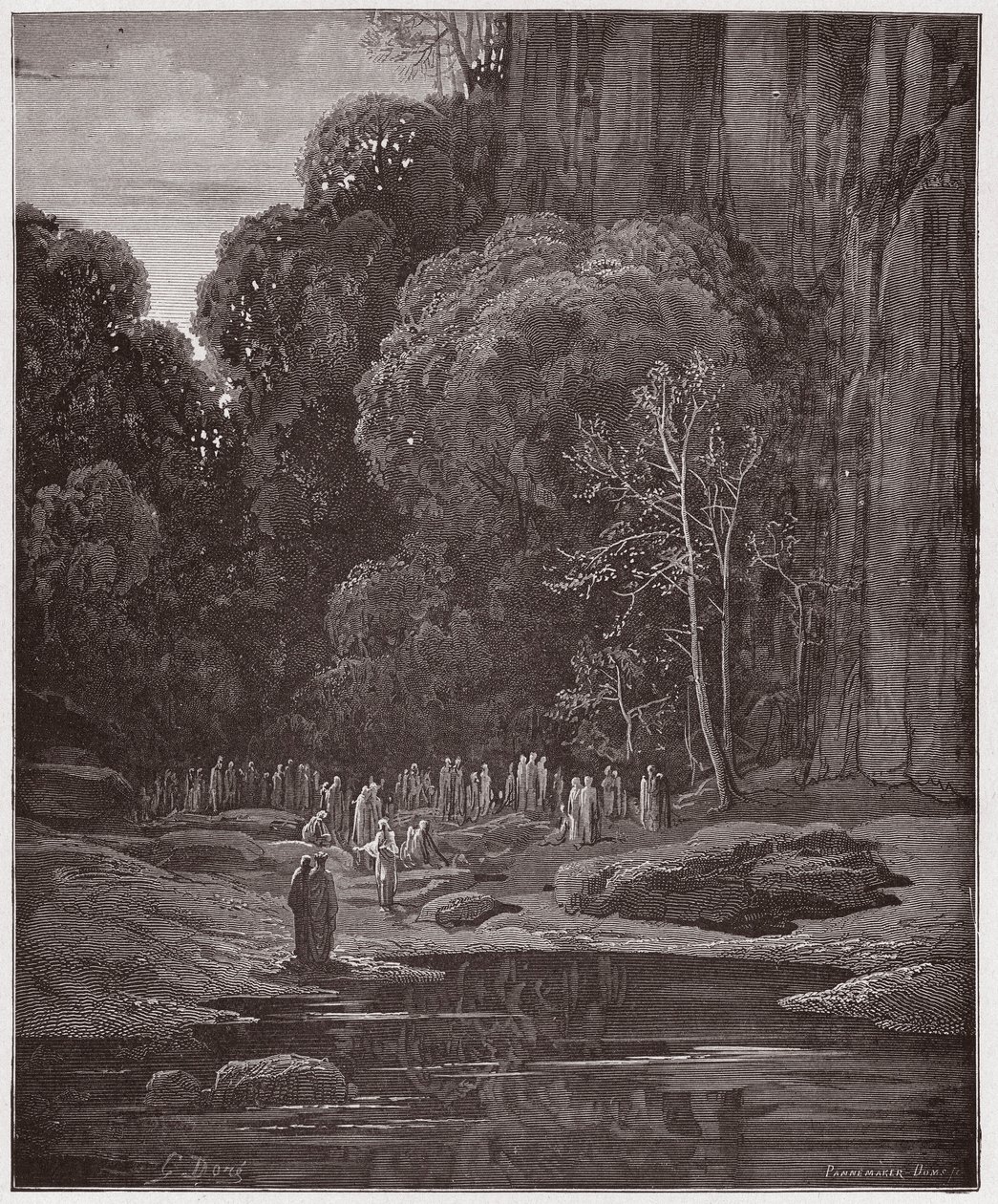 La Divina Comedia, Purgatorio, Canto 5: Los arrepentidos tardíos cantando el Miserere - Ilustración de Gustave Doré de Gustave Dore