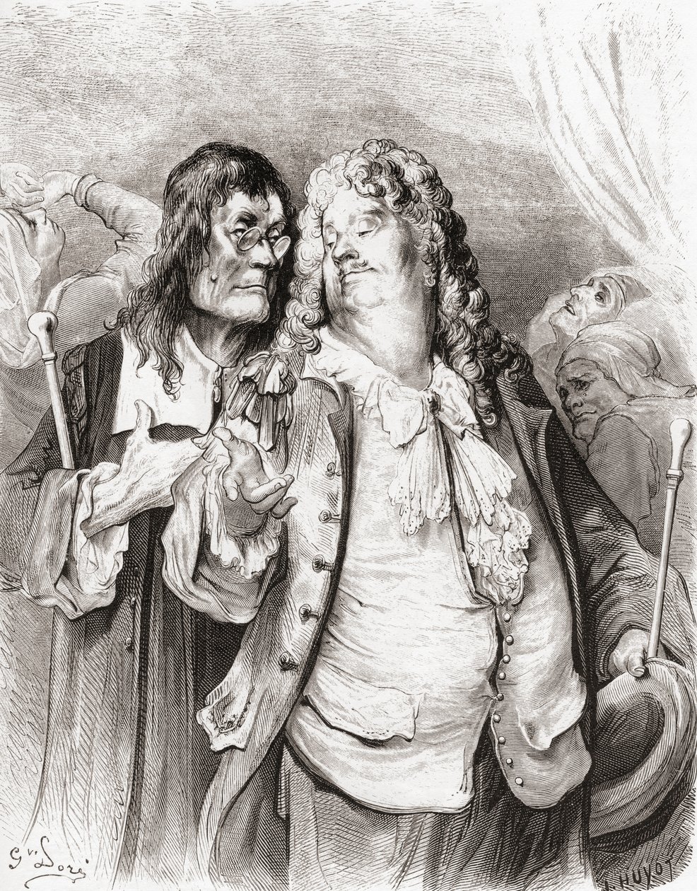 Los doctores, de una edición de finales del siglo XIX de Fábulas de La Fontaine de Gustave Dore