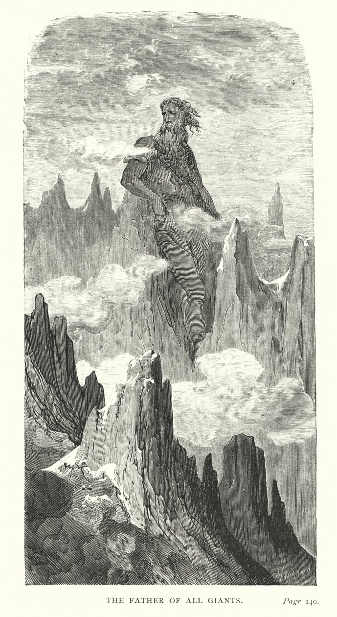 El padre de todos los gigantes (grabado) de Gustave Dore