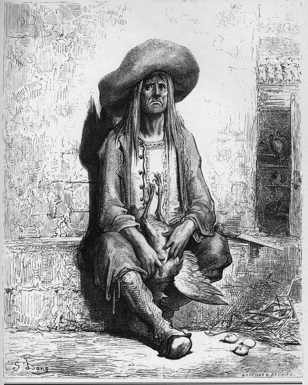 La gallina de los huevos de oro - de "Fábulas" de Jean de La Fontaine de Gustave Dore
