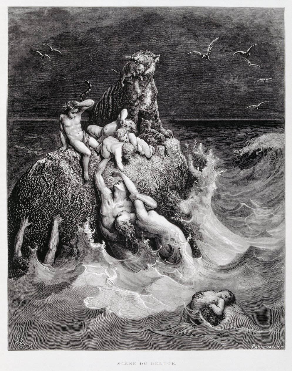 El diluvio universal, ilustración de la Biblia de Dore de Gustave Dore