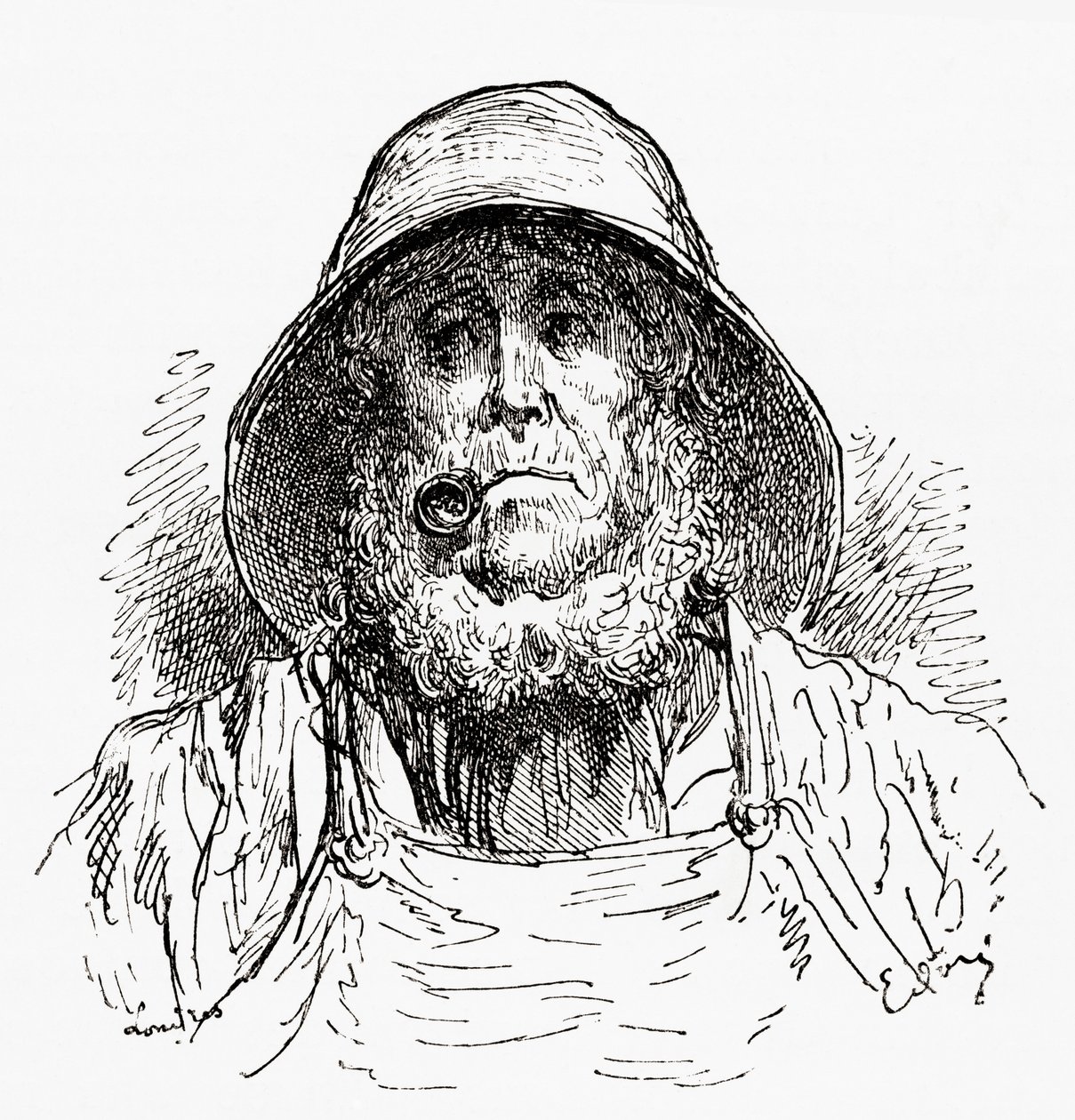 El marinero de Marsella, según un dibujo de Gustave Dore. De Vida y recuerdos de Gustave Dore, publicado en 1885. de Gustave Dore