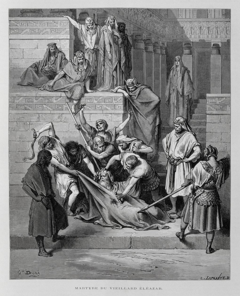 El martirio de Eleazar, ilustración de la Biblia de Dore de Gustave Dore