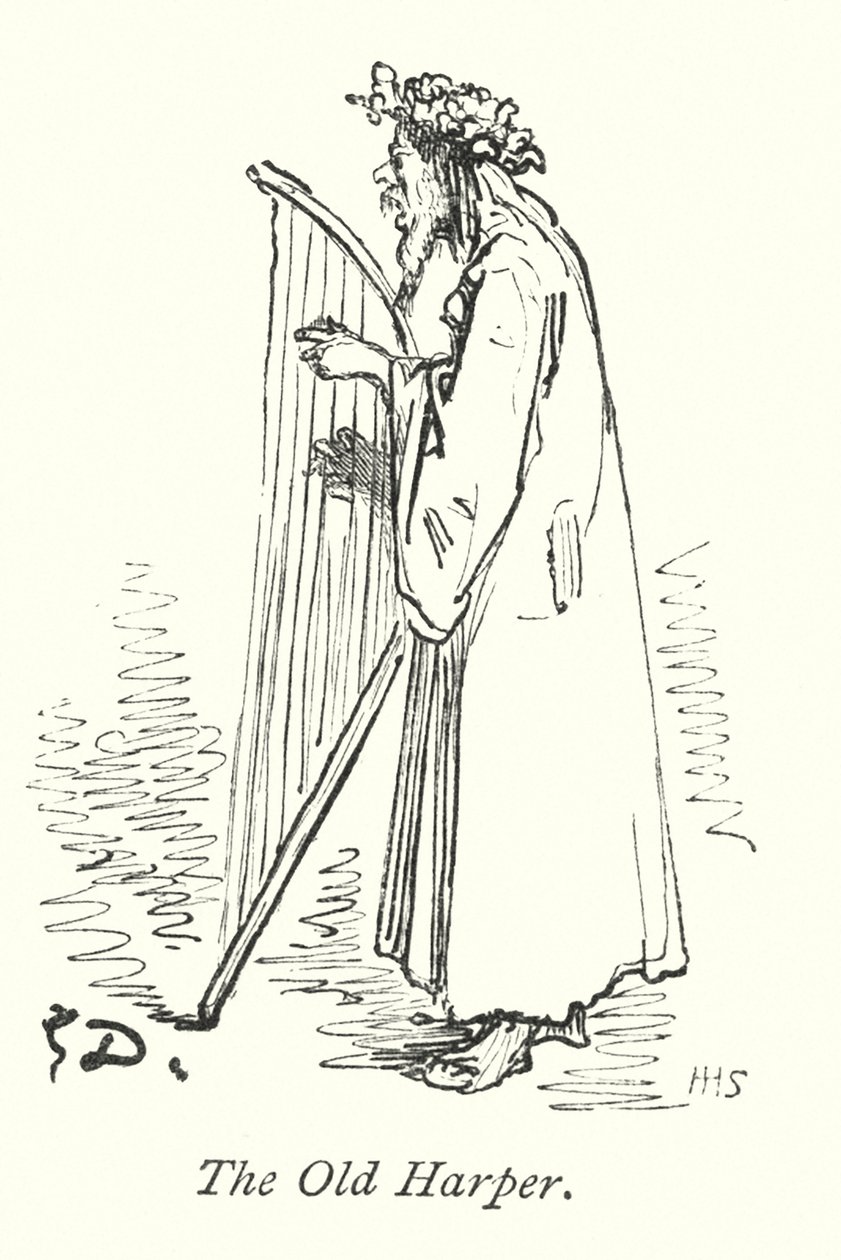 El viejo Harper (grabado) de Gustave Dore