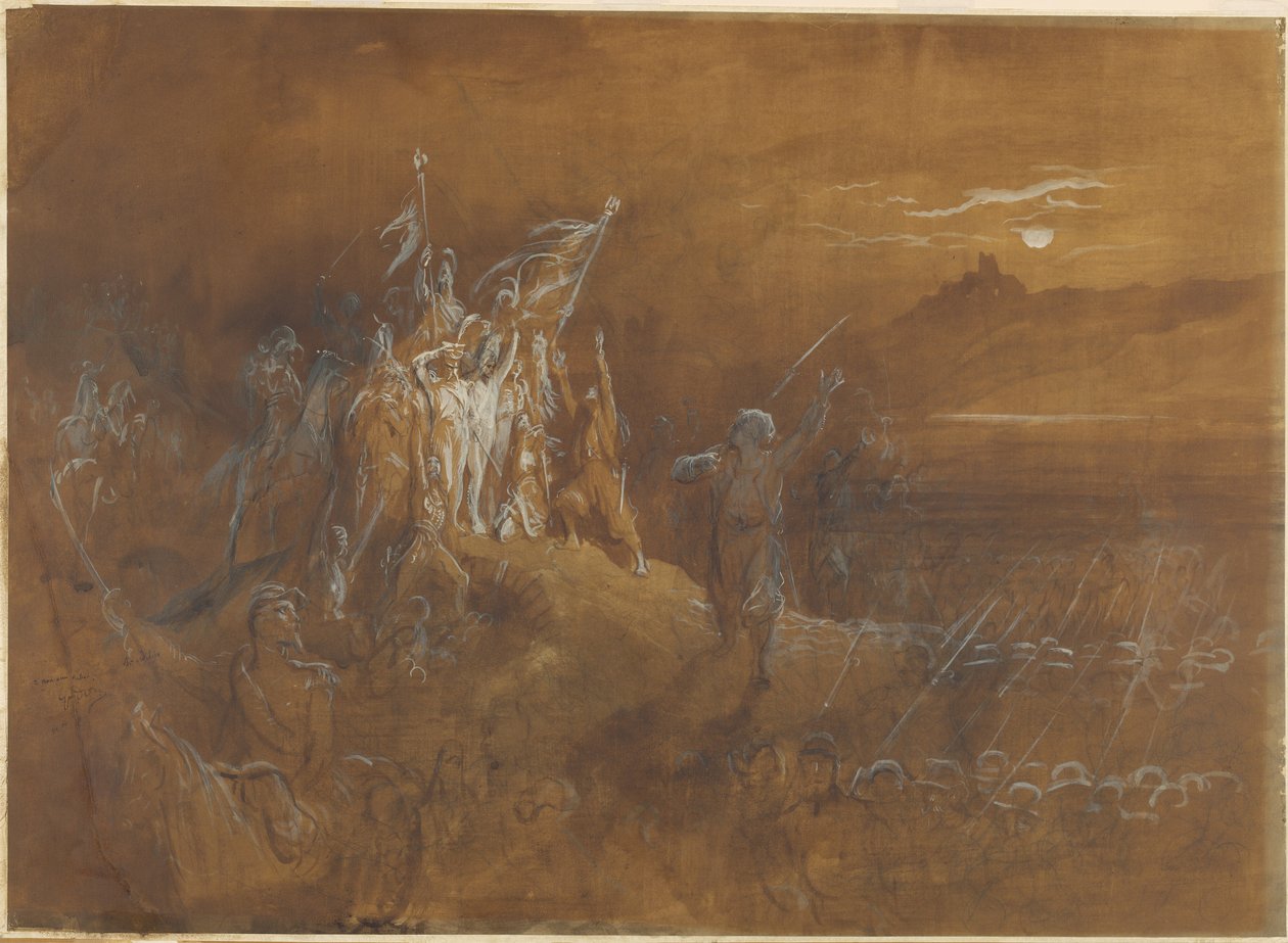 Las sombras de los soldados franceses del pasado exhortan al ejército a la victoria en el Rin de Gustave Dore