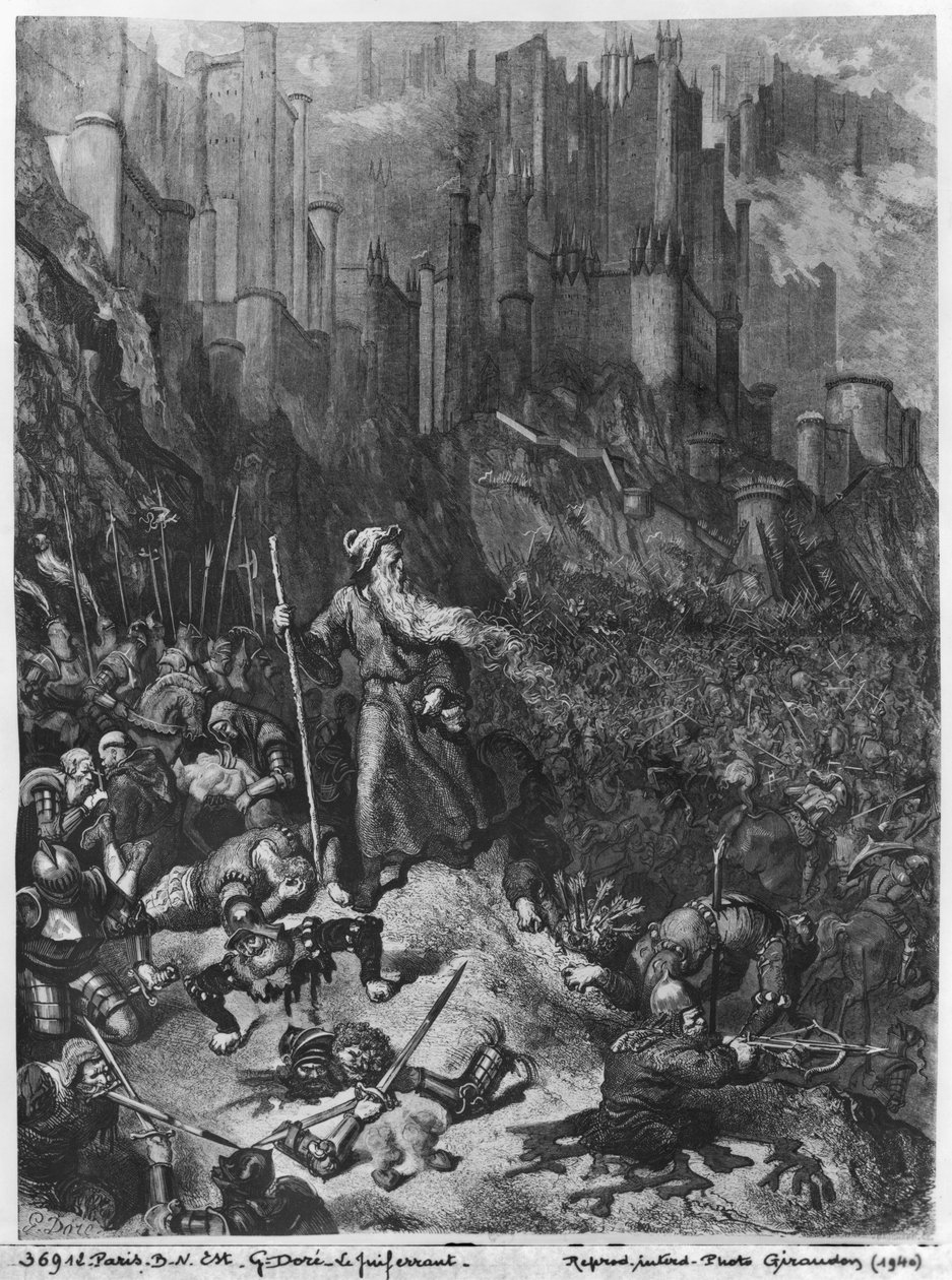El judío errante, grabado por Felix Jean Gauchard (1825-72) de Gustave Dore