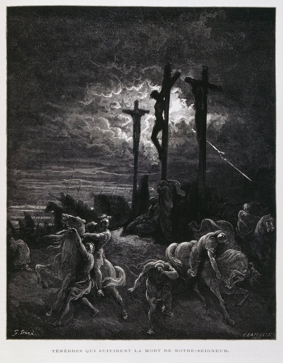 La crucifixión de Cristo, Ilustración de la Biblia de Dore de Gustave Dore