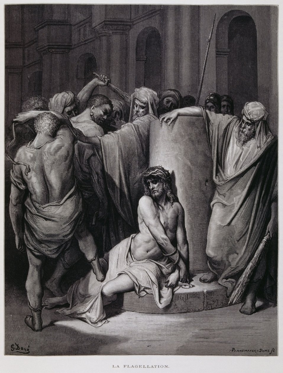 La flagelación de Cristo; Ilustración de la Biblia de Dore de Gustave Dore