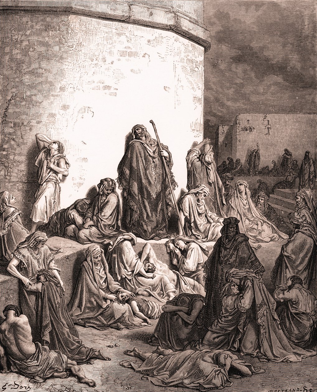 El pueblo llora por Jerusalén - Biblia de Gustave Dore
