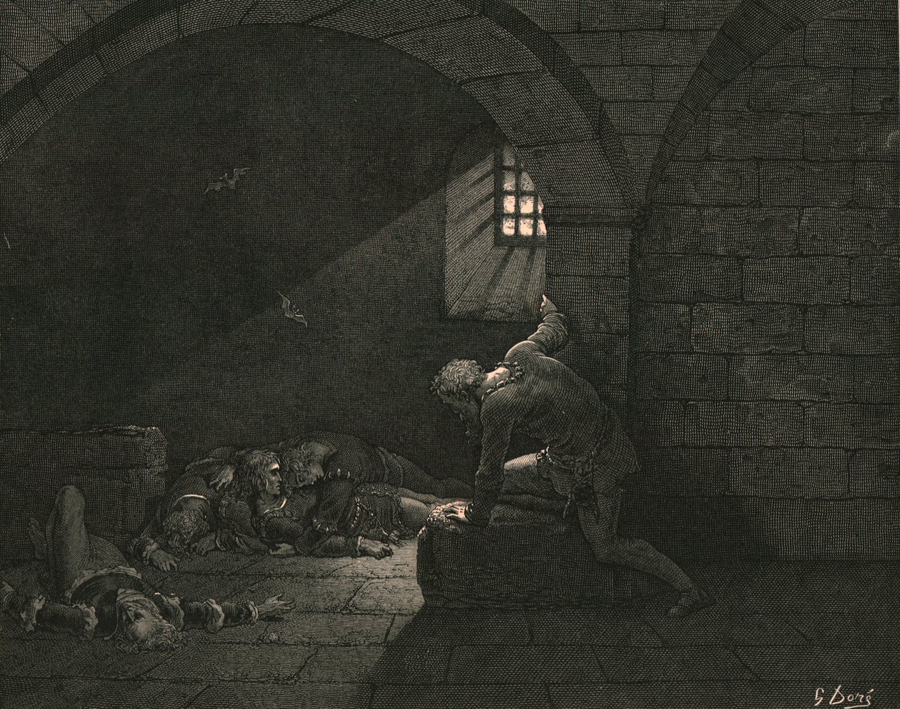 Entonces, el ayuno dominó el dolor, c1890 de Gustave Dore