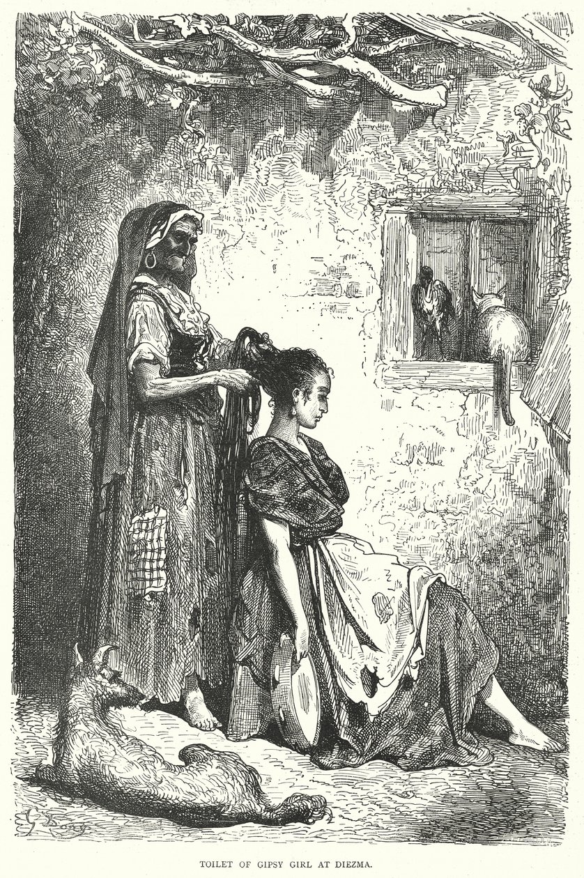 Retrete de gitana en Diezma (grabado) de Gustave Dore