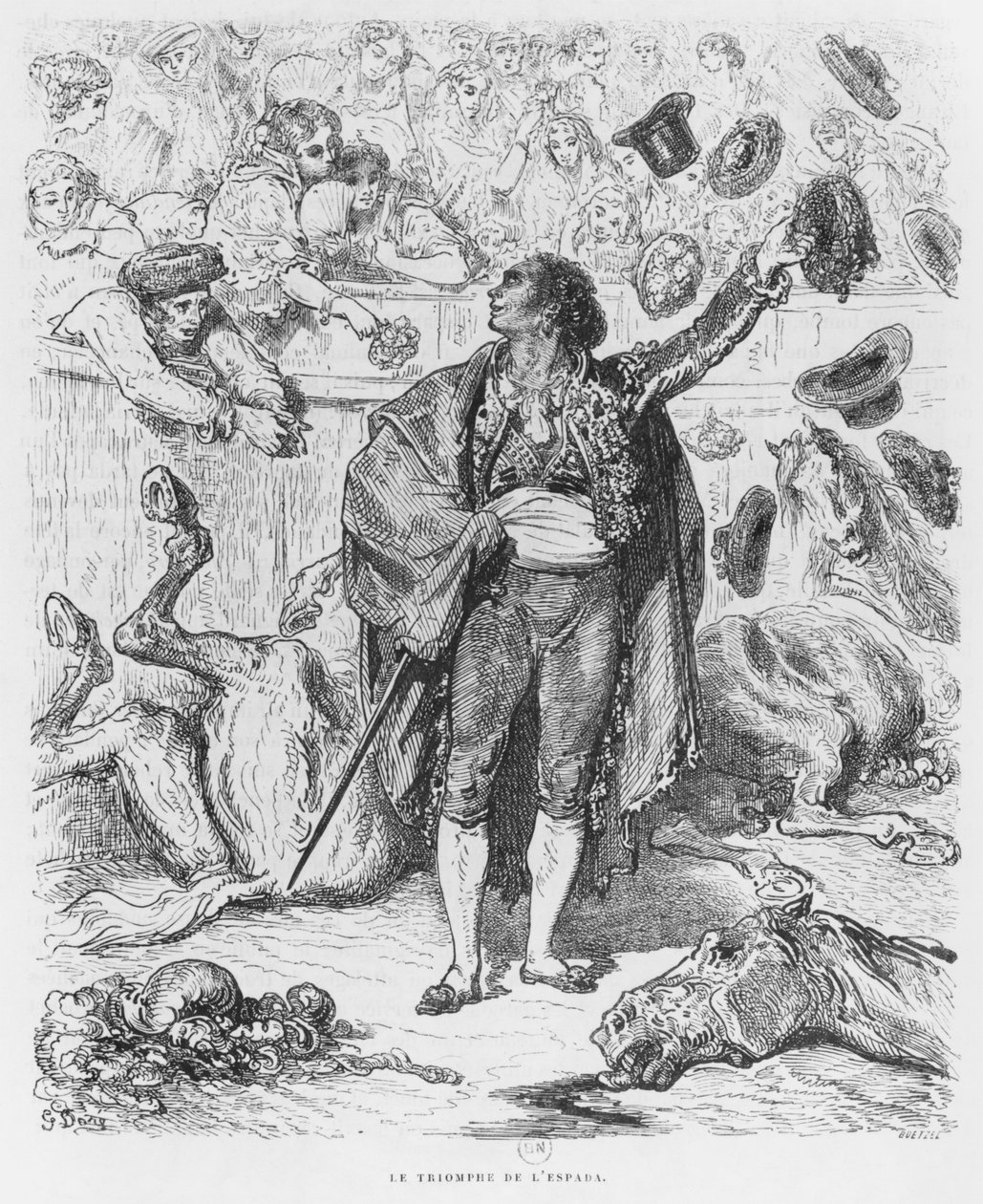 Triunfo de un matador, grabado por Boetzel de Gustave Dore