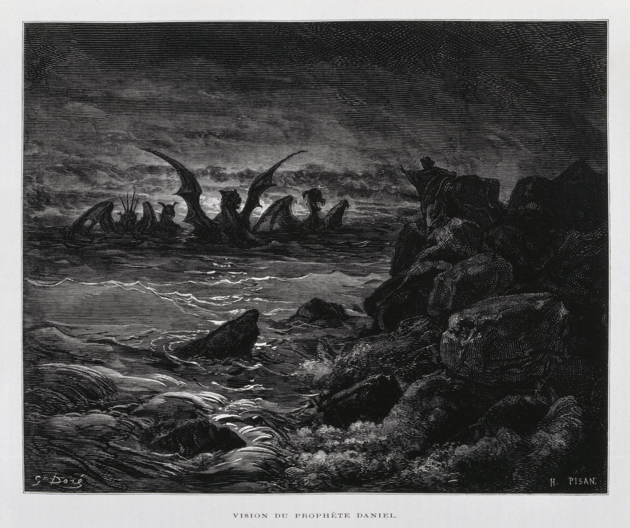 Visión del profeta Daniel, Ilustración de la Biblia de Dore de Gustave Dore