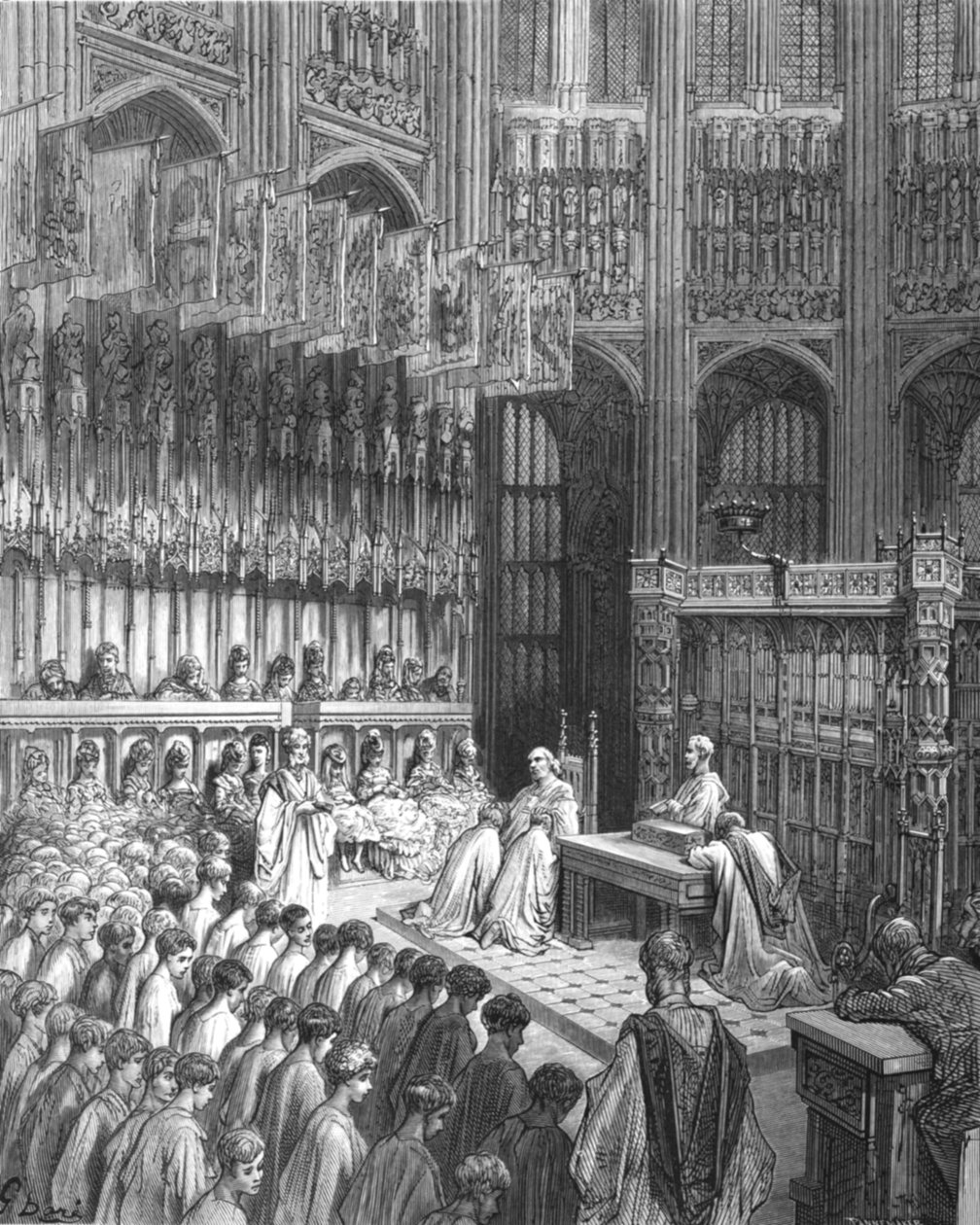 Abadía de Westminster - Confirmación de los chicos de Westminster, 1872 de Gustave Dore