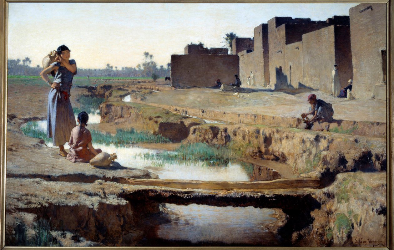 Orientalismo: La Seguia cerca de Biskra de Gustave Guillaumet