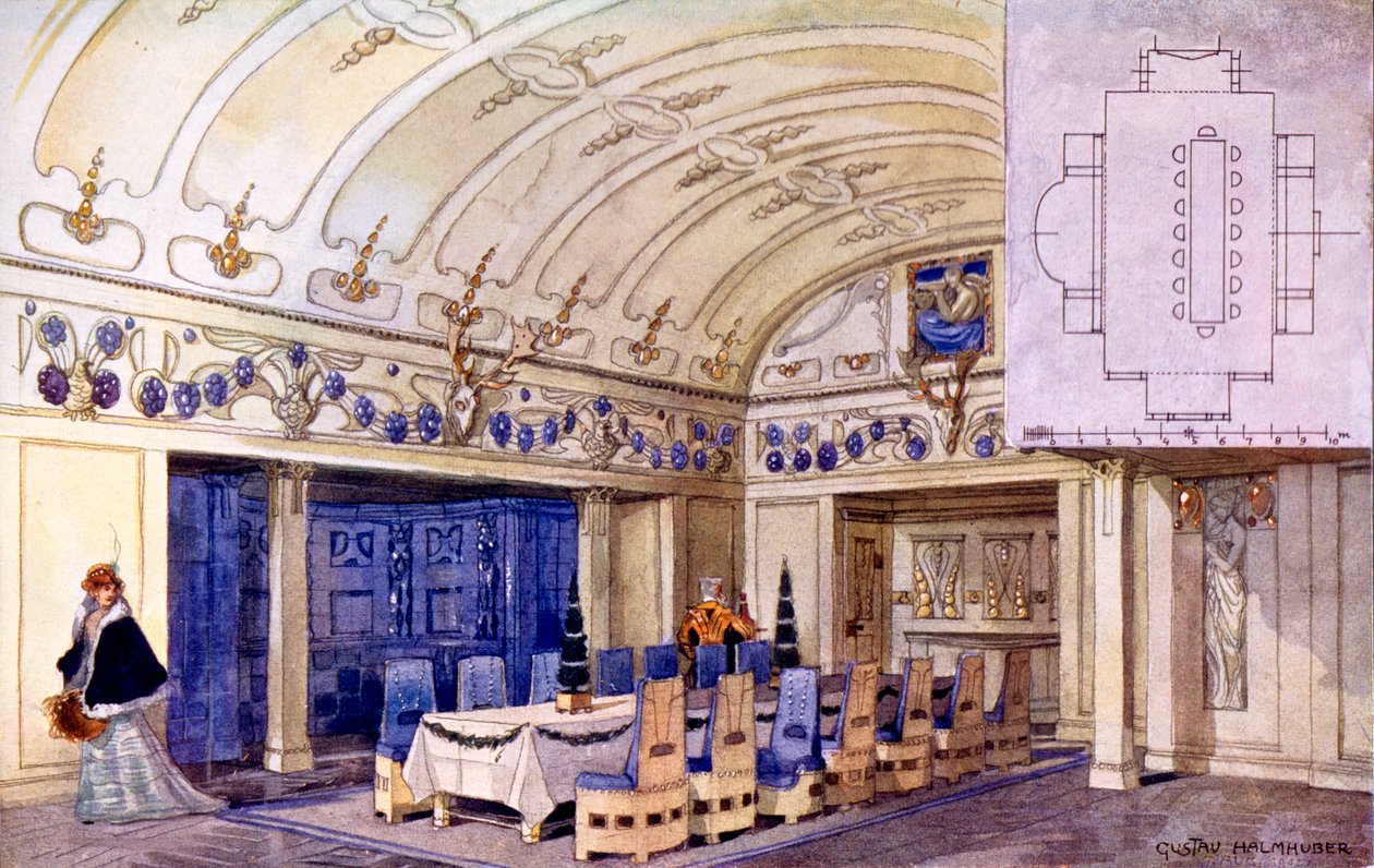 Comedor Alemán, principios del siglo XX de Gustave Halmhuber