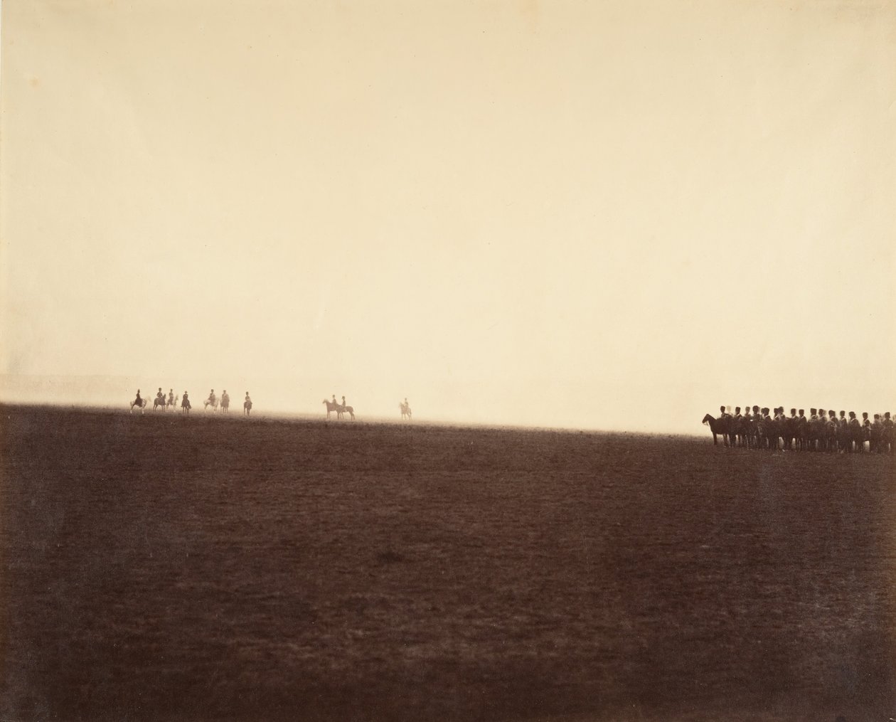 Maniobras de caballería, Camp de Châlons, 1857 de Gustave Le Gray