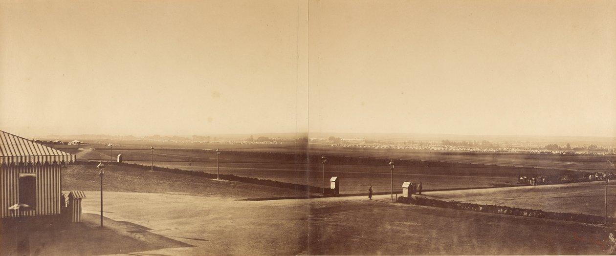 Panorama del campamento de Châlons (seis fotografías en tres fotogramas) de Gustave Le Gray