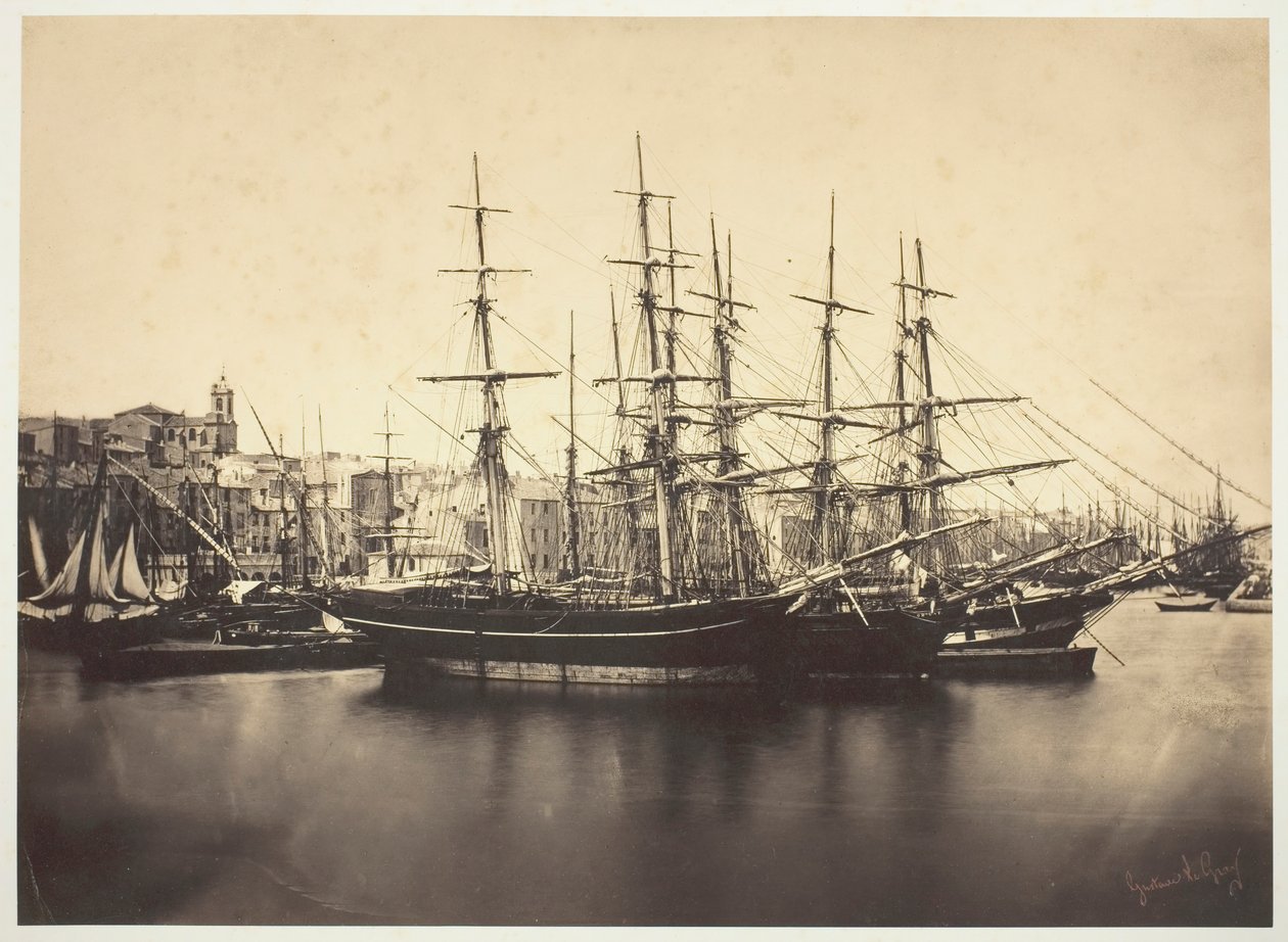 Barcos en el puerto de Sète, 1857 de Gustave Le Gray