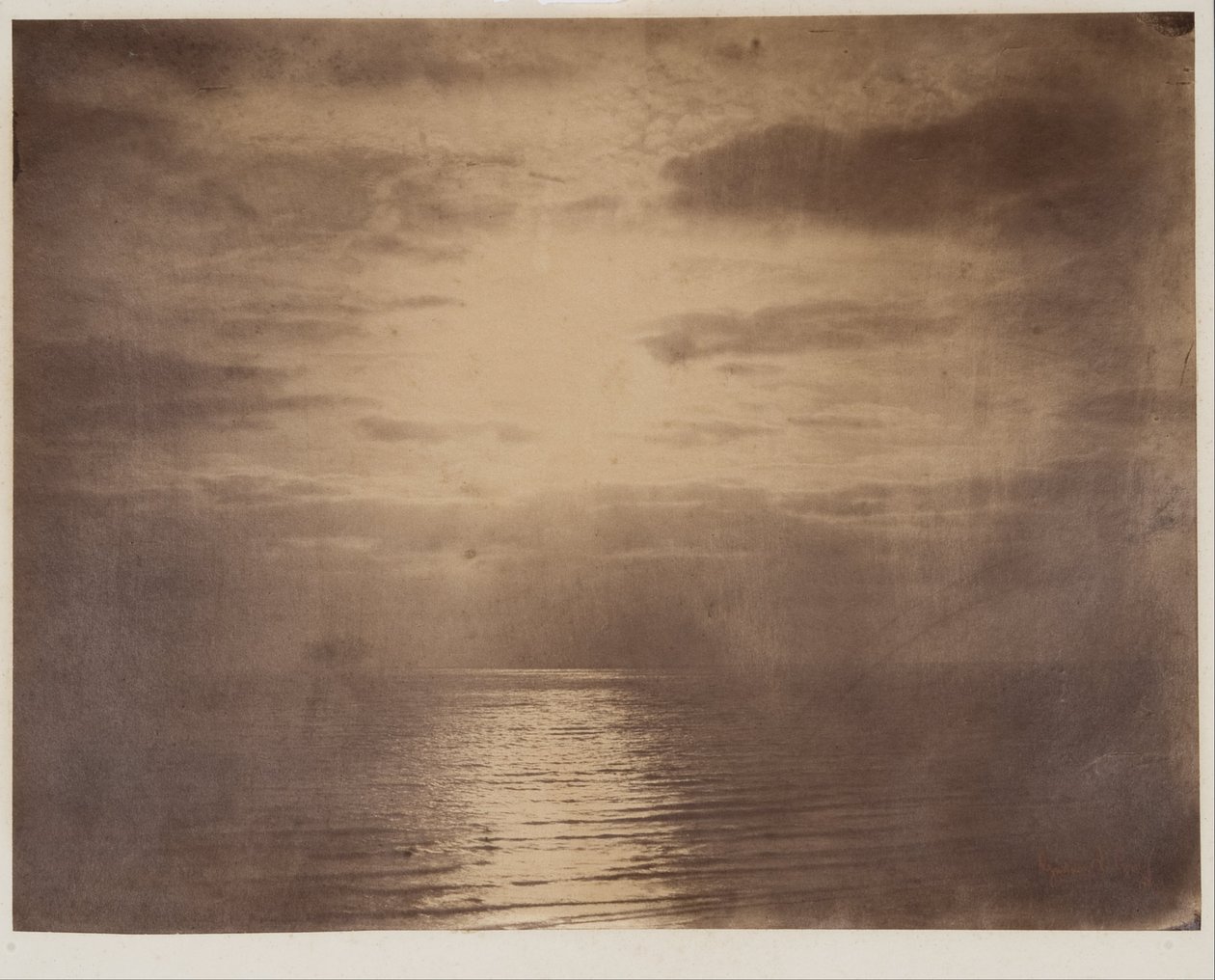 Efecto solar en las nubes--Océano de Gustave Le Gray